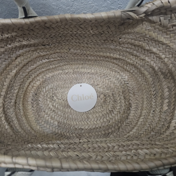 Chloe Marcie Basket Bag Raffia & Leather Medium - Picture 8 of 9